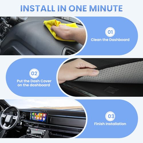Sunsdrew Custom Fit Dash Cover for Hyundai Santa Fe 2024-2026 Dashboard Cover Mat for Santa Fe Accessories Sunshade Nonslip Mesh Protector No Glare - size: 2024+ Santa Fe Dash Cover