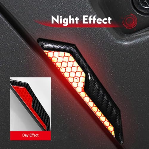 4 PCS Car Door Edge Guard Stickers, 4.72" x 1.18" Reflective Anti-Collision Car Side Strips, Self-Adhesive Waterproof Paint Protection Decals, Universal for Cars Trucks SUVs (Red) - color: Red