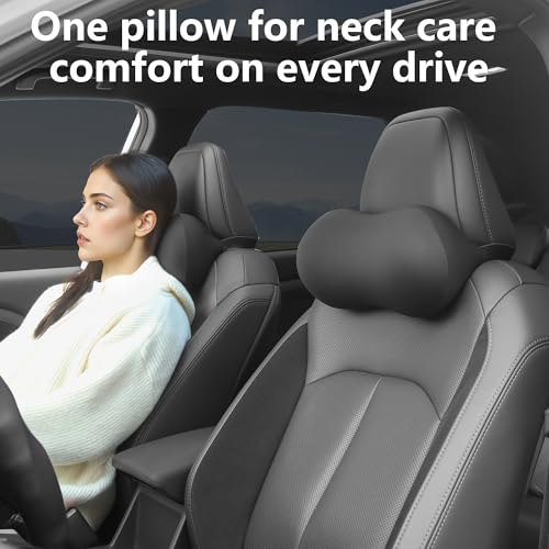 Car Headrest Pillow for Neck Support Memory Foam Car Neck Pillow Universal Fit Head Rest Travel Pillow Car Pillow for Pain Relief While Driving Black 2pc - size: Silky Headrest Black 2pc