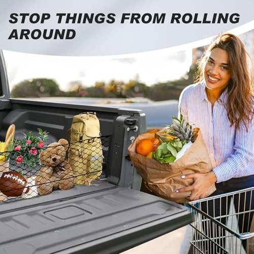 Truck Bed Cargo Net for Nissan Frontier 2022-2025 2026 Accessories, Envelope Style Pickup Truck Bed Cargo Net, Elastic Heavy Duty Nylon Mesh Storage Netting Organizer - size: Nissan Frontier