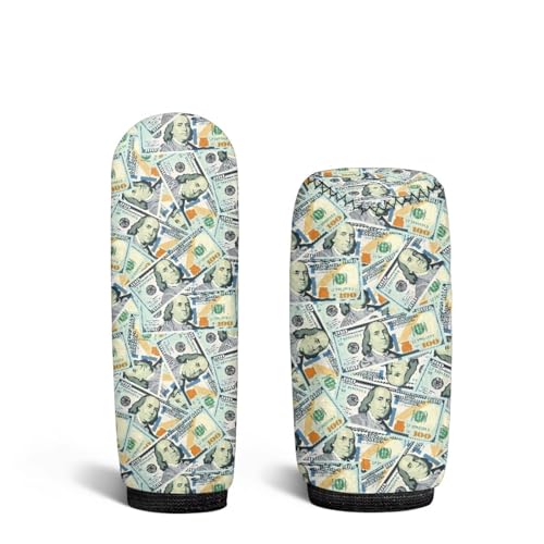 AFPANQZ Dollar Print Hand Brake Cover Sweat Absorbing with Breathable Car Gear Shift Sleeve Machine Washable 2 Pieces Set Vehicles Shift Knob Protection Cover - color: Dollar