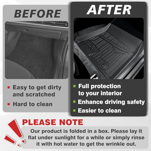 TripleAliners All Weather Floor Mats Compatible with 2024 2025 2026 KIA K4 Accessories 1st & 2nd Row Liners TPE Full Coverage Protection Waterproof Car Floor Liners - size: K4 | 2024+
