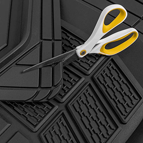 Cat® CAMT-9014 (4-Piece) Heavy Duty Deep Dish Rubber Floor Mats, Trim to Fit for Car Truck SUV & Van, All Weather Total Protection Durable Liners - color: Black, style: CAMT-9014
