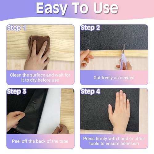 BNOSDM Self-Adhesive Dog Nail File Scratcher Emery Paper Cat Nail Scratch Board Replacement Sandpaper, Cuttable Pet Furniture Scratching Pad Protector for Door and Wall (17in*10ft, Black) - size: 17x118in-10ft
