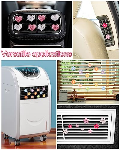 12Pcs PGRODE Car Air Vent Clips with Fragrance Pads, Cute Air Fresheners Clip Car Decor Accessories for Women and Girls, Interior Aesthetic (Daisy)