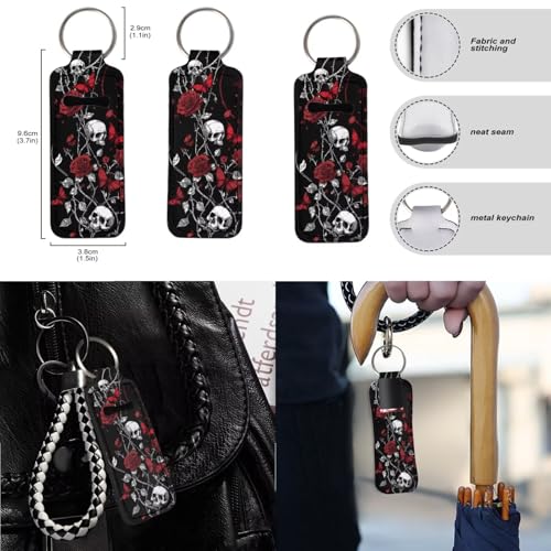 Skull Rose Butterfly Print Red Black 15 Pack Car Seat Cover Set, Car Accessories Set Front Rear Seat Covers Steering Wheel Cover Seat Belt Covers Car Headrest Cover - color: Skull Rose Butterfly Print Red Black