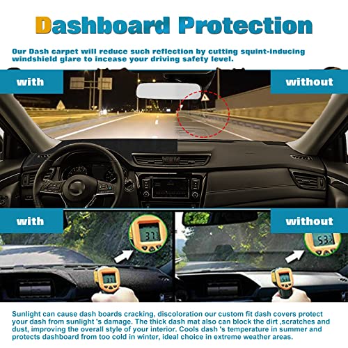 x xotic tech Center Console Dashboard Mat Pre-Cut Non-Slip Sunshield Sun Glare Protector Dash Carpet Pad Black Cover Compatible with Nissan Rogue 2014-2020 - color: Compatible with Nissan Rogue 2014-2020