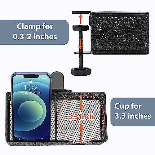 Desk Organizer Clip on Desk Cup Holder Pencil Holder for Desk Storage Beverages Phone Holder Desk Organizer and Accessories Office School Home