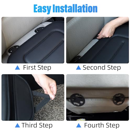 KAYI Car Seat Cushion, Comfort Memory Foam Car Cushions for Driving, Breathable Leather Surface with Anti Slip Rubber Bottom, Seat Cushion for Car and Office Chair (1 Pack, Grey)