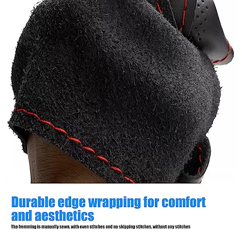 Pack-1 Leather Steering Wheel Cover, Universal Non-Slip Stitch On Wrap, DIY Car Wheel Cover Protector with Needle and Thread for Most Cars SUVs and Trucks (Brown) - color: Brown