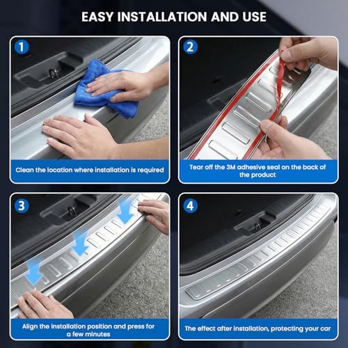 Stainless Steel Rear Bumper Protector Guard fits Volkswagen VW Atlas 2018-2026, Trunk Outside Door Sill Protector Cover Accessories, Silver 1 PCS, 2019 2020 2021 2022 2023 2024 2025