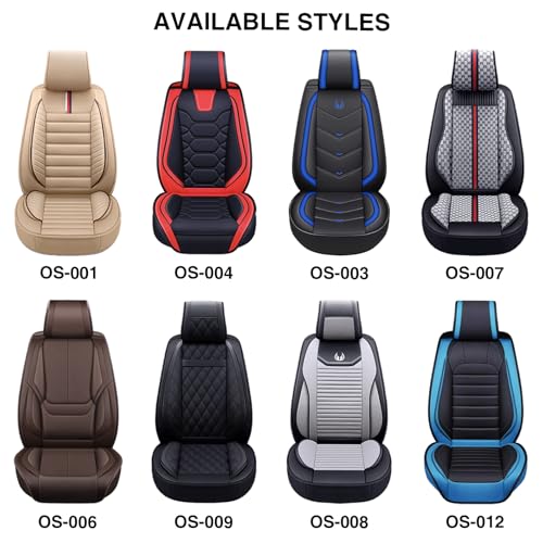 Seat Covers Full Set, Black Seat Covers for Cars 5 Seats, Car Seat Protector, Waterproof Faux Leather Car Seat Cushion, Front and Rear Car Seat Cover Fit for Most Sedans SUV Pick-up Truck (003 Black) - color: 003-Black