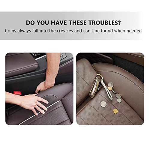 Compact Coin Holder for Car - 4 Compartment&Automatically Holds Coins Coin Organizer(1 Dollar,Quarter,Dimes) - Universal Center Console Coin Case for Car Taxi SUV Truck