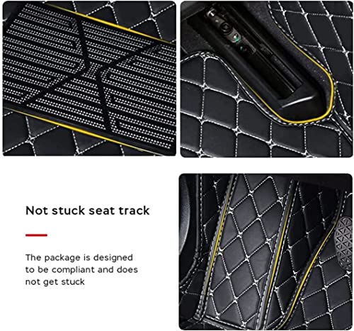 MELKEN Custom Fit Leather Car Floor Mats for 95% of Cars Full Coverage Floor Liners Car Mats (Black & Wine Red) - color: Black & Wine Red