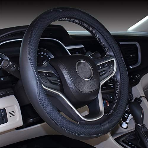 Mayco Bell Large Size Steering Wheel Cover Anti-Slip,Safety,Soft,Breathable,Durable,Full Surround,Comfortable Grip Microfiber Leather (15.5-16 inch, Black) - color: Black, size: 15.25''-16''
