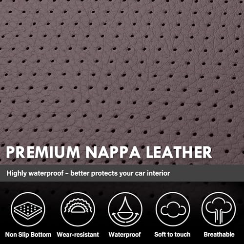 Coverado Chevy Silverado Seat Covers, Leather Car Seat Covers Custom Fit for Chevy Silverado GMC Sierra 2014-2018 1500, 2015-2019 2500HD 3500HD (Full Set, Brown) - color: Brown, size: FullSet(2014-2018)