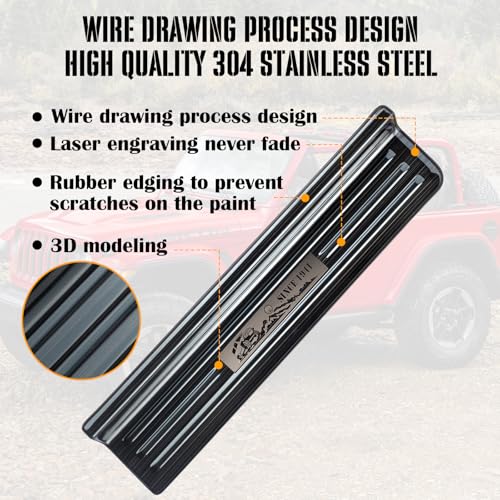 Rowa 304 Stainless Steel Door Sill Guards Compatible with Jeep Wrangler JL JLU 2018-2026 & Gladiator JT 2020-2026, Brushed Black Door Entry Guard Full Coverage (2 Door) - size: Brushed Black - 2 Door