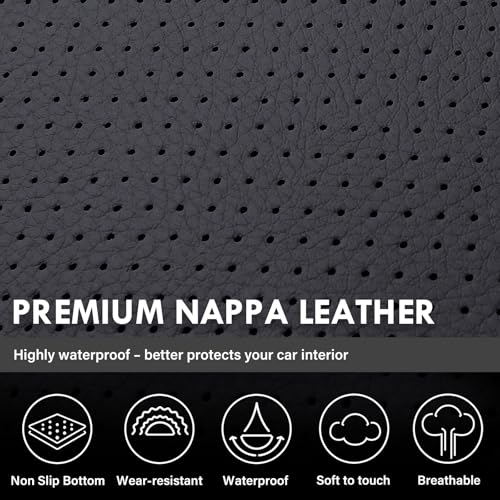 Coverado Chevy Silverado Seat Covers Full Set, Faux Leather Car Seat Covers Fit for 2014-2018 1500, 2015-2019 2500HD 3500HD Chevy Silverado GMC Sierra Crew Double Extended Cab(Blueline) - color: Blueline, size: FullSet(2014-2018)