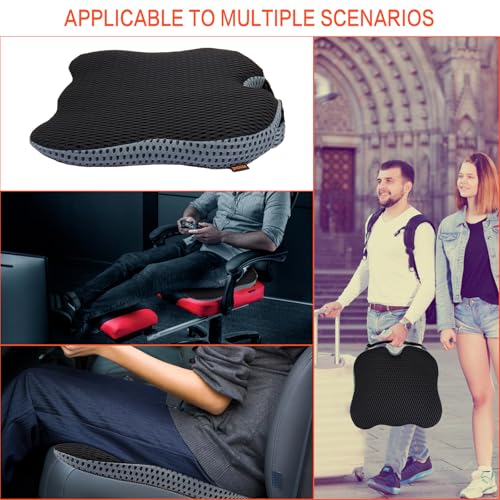 Car Seat Cushion, Comfort Memory Foam Car Cushions for Driving, Seat Cushion for Car Seat Driver with Wedge Design & Raised Back to Broaden Vision, Provides Comfort for Car, Truck, Office Chair