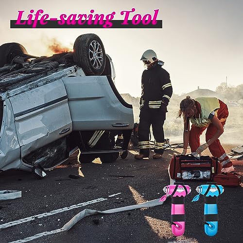 SINSEN Car Safety Hammer, Automotive Window Breaker and Seatbelt Cutter for Women, Roadside Emergency Kit, 3 in 1 Escape Tools, Road Trip Essential and Must Haves (1, Pink) - color: Pink, size: 1