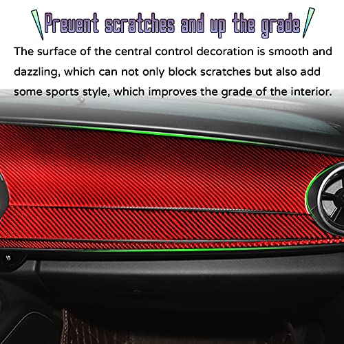 Custom Interior Accessories 3PCS for Chevrolet Camaro 2016 2017 2018 2019 2020 2021 2022 Red Carbon Fiber Center Console Cover Co-Pilot Dashboard Cover Sticker Protection Decoration