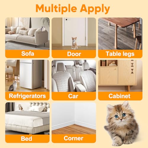 Cat Scratch Furniture Protector - 118.11"*15.75" Couch Protector from Claws - Deterrent for Furniture - Anti-Scratch Sofa Clear Protectors for Pet - Single Side Cat Tape for Door Wall