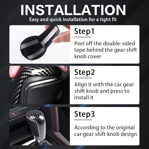 Car Interior Gear Shift Knob Cover Accessories for Mazda CX-5 3 6 CX-3 CX-9 2014-2023 Auto Trim Protector Cap-Carbon Fiber Grain