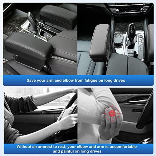 CDEFG Car Armrest Support Elbow Rest Pad Armrest Extender Console Storage Organizer Universal Fit for Most Cars