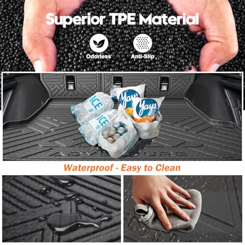 KUST Floor Mats for 2020-2025 Subaru Outback Accessories, All Weather Floor Liners & Seat Back Mats & Rear Trunk Mat Full Set of 6pcs, TPE Rubber, Raised Edge - style: For │ Outback 2020-2025 │ Full Set