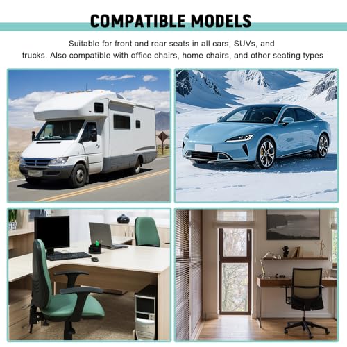 vvag 2PCS Auto Seat Wedge Leveling Cushion,Comfortable Ergonomic Wedge Car Seat Cushion,Heightening Seat Foam Pad Booster, Angled Design RearSeat Leveling Pad Office Chairs Cushion for Pain Relief