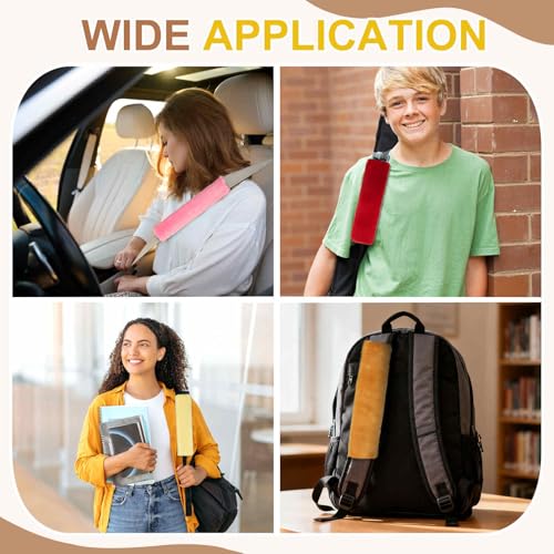 PATIKIL Car Seat Belt Cover Pad, (Camel) (2 Pcs), Soft Fluffy Seatbelt Cushion Shoulder Strap Covers, Suit for - Bag/Auto/Car Accessories - color: Camel