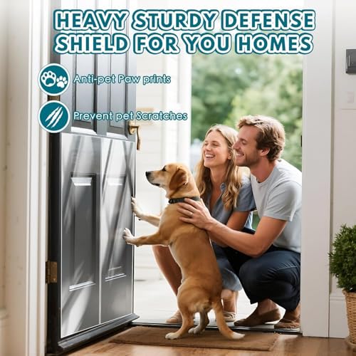 Door Protector from Dog Scratching – Transparent Dog Scratch Guard for Doors & Furniture – No-Residue Pet Scratch Protector, Durable & Trimmable Anti-Scratch Vinyl Sticker for Dogs & Cats (118"x8.3")