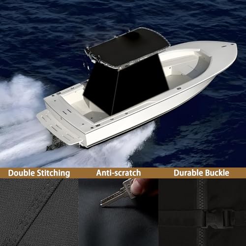 Universal T-Top Center Console Cover for Boat, Heavy Duty 600D Waterproof T Top Console Cover, Protecting Boat Center Console and Helm Seat, Large Size up to 60" L 48" W 66" H