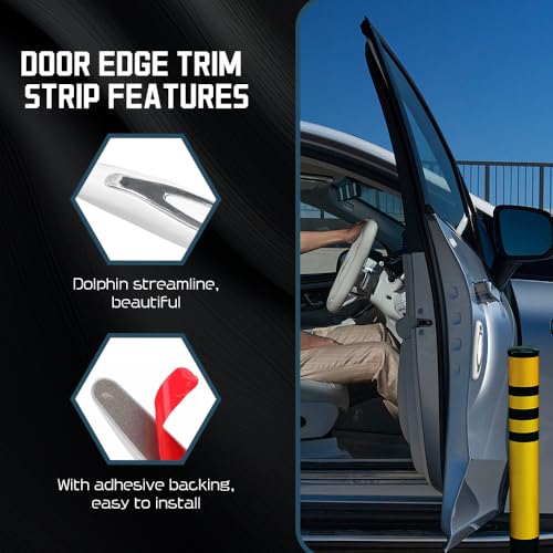 4PCS Car Door Edge Guards, Car Door Protector, Anti-Scratch Car Door Protector Trim Strip with Self Adhesive, Car Accessories Car Door Bumper Guards Universal for SUV Pickup Truck (White)