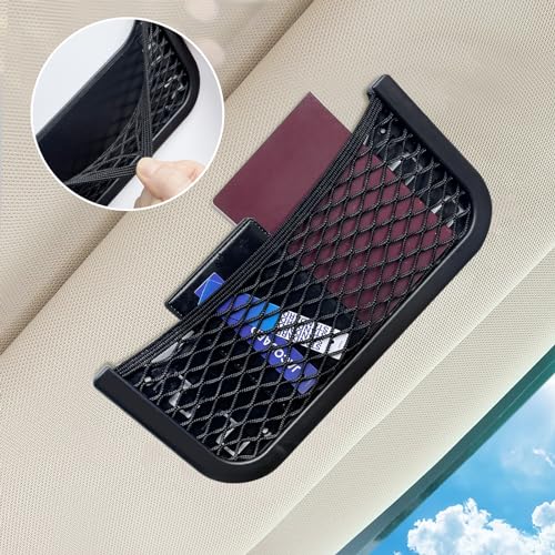 ABS Plastic Frame Automotive Cargo Nets Car Net Pocket Phone Car Mesh Net Holder RV Storage Boat Cargo Pocket Organizer Framed Mesh Net Pocket with Screws for Auto RV Net(2, 10 x 4.7 Inch) - size: 10 x 4.7 Inch