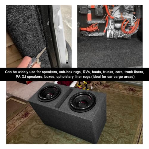 78"x90" Underfelt Carpet for Car, High Grade Felt Fabric Durable Underfelt Car Subwoofer Carpet Liner, Automotive Trunk Liner Felt Roll for Speaker RV Truck Marine Boat Home - color: 78×90 inches
