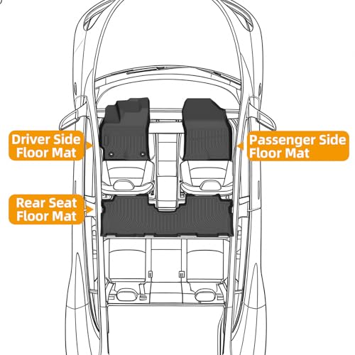 Floor Mats for Toyota Prius V 2012 2013 2014 2015 2016 2017, Prius V Floor Mats, 1st & 2nd Row TPE Non-Slip Waterproof Summer Winter - style: 3)2012-2017|Prius V|Front&Rear Row