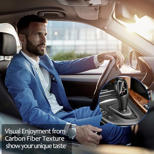 T-carbon Real Carbon Fiber Control Gear Box Shift Knob Panel Frame Cover Trim Protector Compatible with BMW F20 F21 F22 F23 F30 F31 F32 F33 F34 F35 F36 M2 Interior Accessories 2013-18-Glossy Black