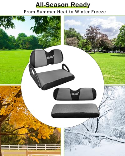 Golf Cart Seat Covers Front & Rear Set for Club Car Precedent | Also Fits Club Car Tempo & Yamaha G29 | Breathable Mesh | Cool & Sweat-Proof | Machine Washable | Easy to Install, Black&Grey - color: Grey & Black, size: Rear + Front Seat Precedent TEMPO YA