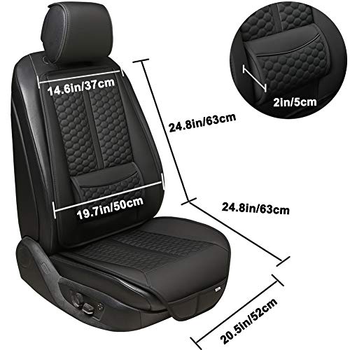 Black Panther Car Seat Cover, 1 Piece Universal Sideless Driver Seat Protector, with Lumbar Support and Headrest Cover (Black) - color: 1 Piece Black
