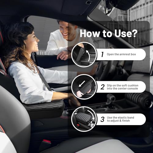Autorder Center Console Cover for 2020-2024 2025 2026 Kia Telluride Accessories Armrest Cushion Cover Nappa Leather Middle Console Covers Telluride Console Cushion Pad Anti-Scratch - size: 2020-2026 Kia Telluride