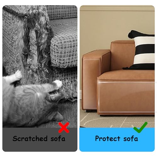 Goosheep Door Scratch Protector Door Dog Scratch Protector Dog Scratch Door Guard Pet Scratch Door Protector Couch Protector from Cat Claws Clear(7.9inch×393.7inch)