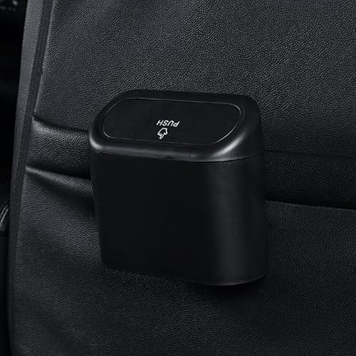 Accmor Car Trash Can with Lid, Mini Auto Dustbin Garbage Organizer with 30 Pcs Plastic Trash Bag, Automotive Garbage Container Bin for Vehicle, Home, Office - color: 1 Black
