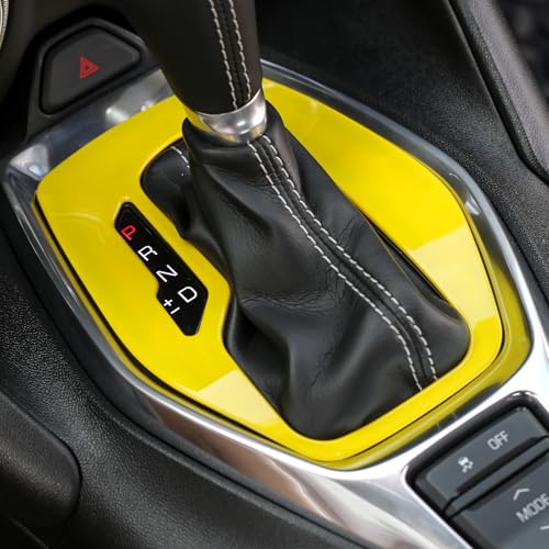RT-TCZ for Chevy Camaro Gear Shift Panel Trim Cover Yellow for Chevrolet Camaro 2016-2024 Yellow Interior Accessories