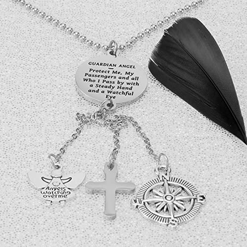 Kivosliviz Rearview Mirror Charms for Decor Women Car Guardian Angel Trucker Hanging for Men Car Rear View Mirror Charm