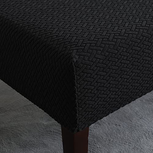 FORCHEER Dining Bench Cover Stretch Waterproof Black Dining Room Bench Table Seat Cover 54x18 Washable Non-Slip (Waterproof Jacquard Fabric-Black) - color: Waterproof Jacquard Fabric-black