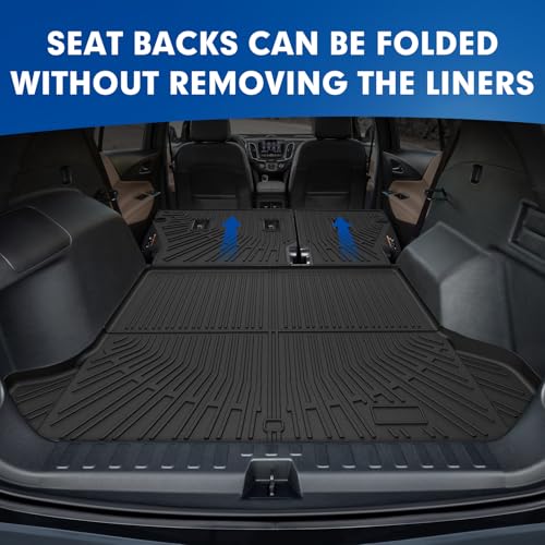 Mixsuper Cargo Liner for Chevrolet/Chevy Equinox 2018-2024, All Weather Trunk Mat Backrest Mat TPE Back Seat Cover Protector for Equinox Accessories - size: 18-24 |Equinox| Cargo & Backrest Mat