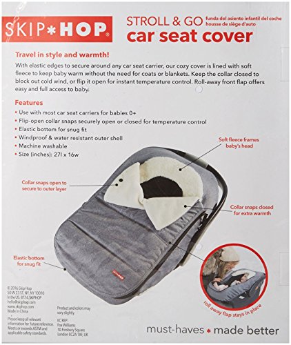 Skip Hop Winter Car Seat Cover, Stroll & Go, Black - color: Black