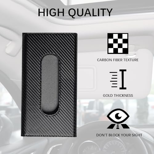 Car Tissue Holder, Sun Visor Napkin Holder, Premium PU Leather Car Tissue Box, with Tissue Refill, Universal Version Hanging Tissue Holder for Cars, Trucks, SUVs - color: Black