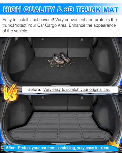 Cartist Cargo Liner Custom Fit for HR-V HRV 2016-2022 (Only AWD Models) All Weather Rear Trunk Mat High Side Waterproof Black TPE - size: 1)Honda HR-V HRV (Only AWD Models)【2016-2022】